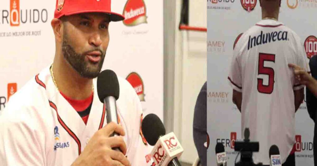 Albert Pujols rompió récord de camisetas vendidas en su debut con Leones del Escogido