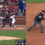 Yadier Molina le saca el aire e a Kevin Newman al intentar robarle la segunda base