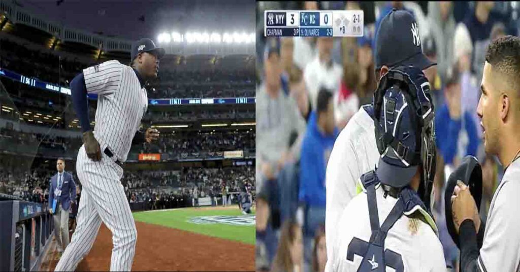 El Cubano Aroldis Chapman recibió abucheos de los Reales de Kansas City  ganando Yankees 3-0