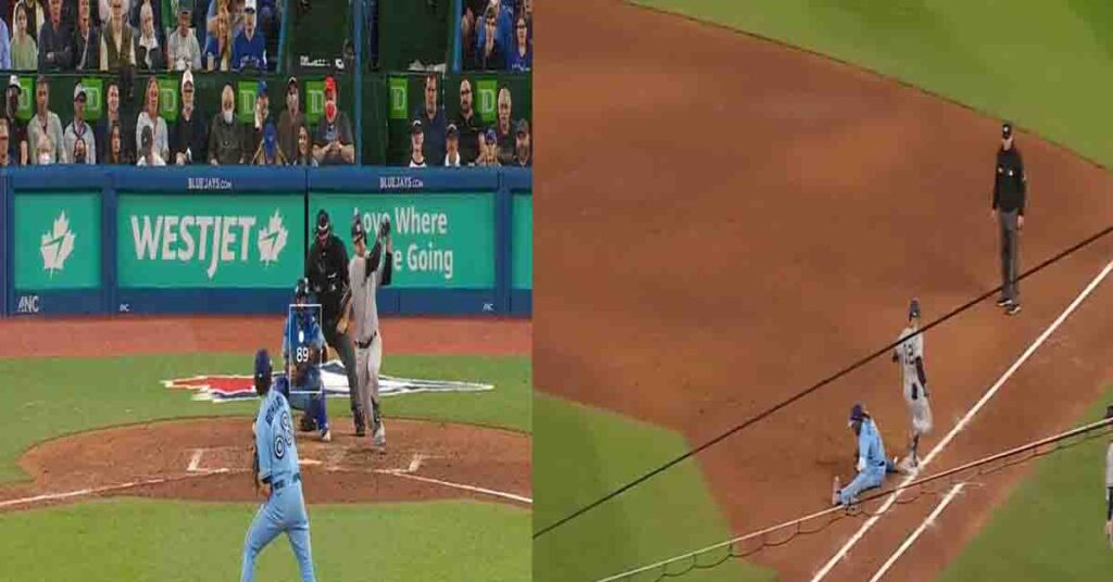 La gran jugada Vladimir Guerrero Jr Bases llenas y 2 outs, ganando Toronto 2-1, (VIDEO)