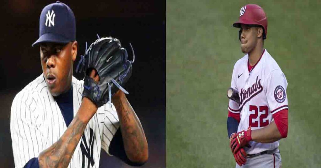 Cobardía por parte del cubano Aroldis Chapman, ante Juan Soto (VIDEO)