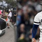 Aroldis Chapman llegó en lujoso carro a los entrenamientos, y los fanaticos se asombraron