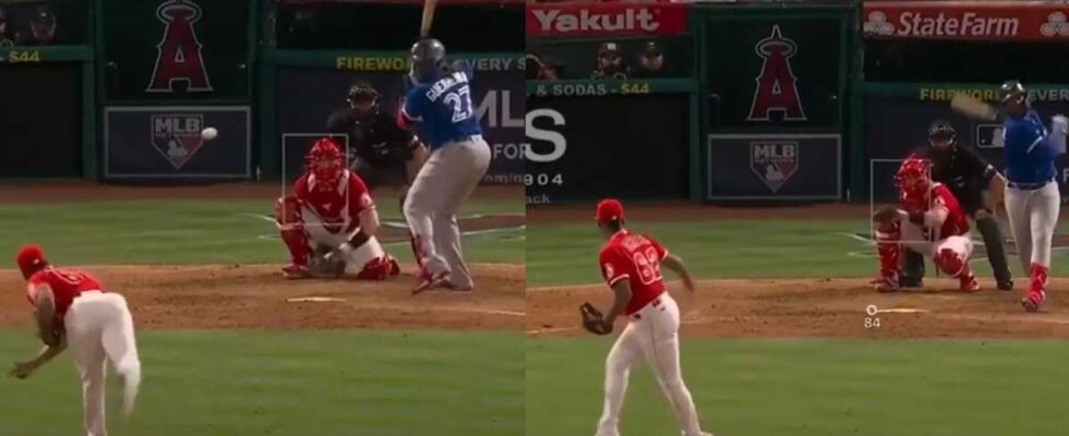 El Novato dominicano le lanzó con una pelota invisible a Vladimir Guerrero Jr.