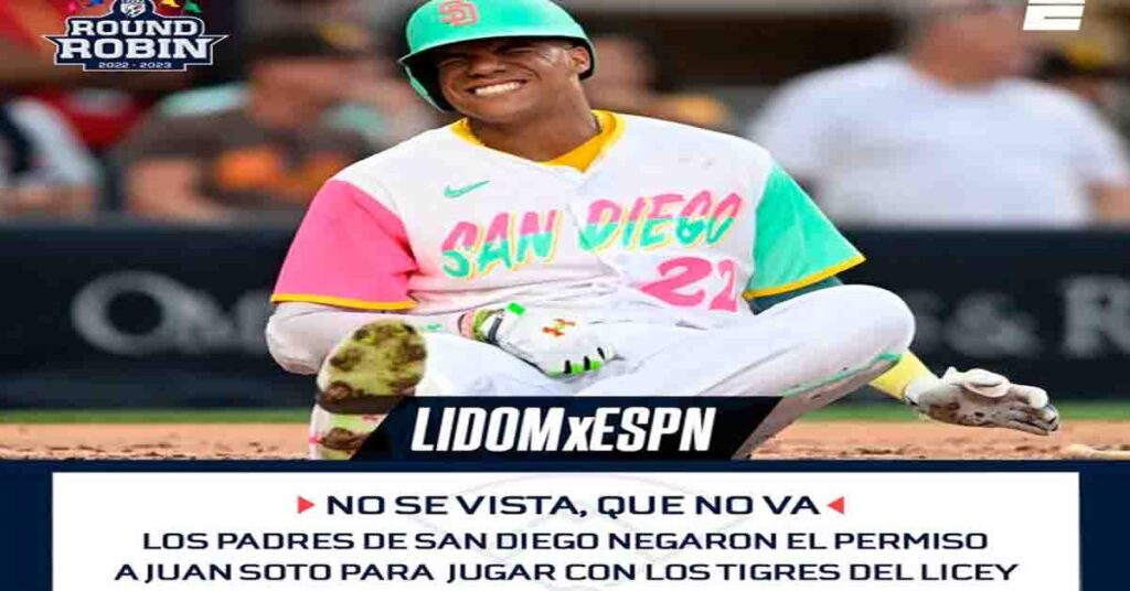 LIDOM: Padres niegan permiso a Juan Soto para jugar con Tigres del Licey