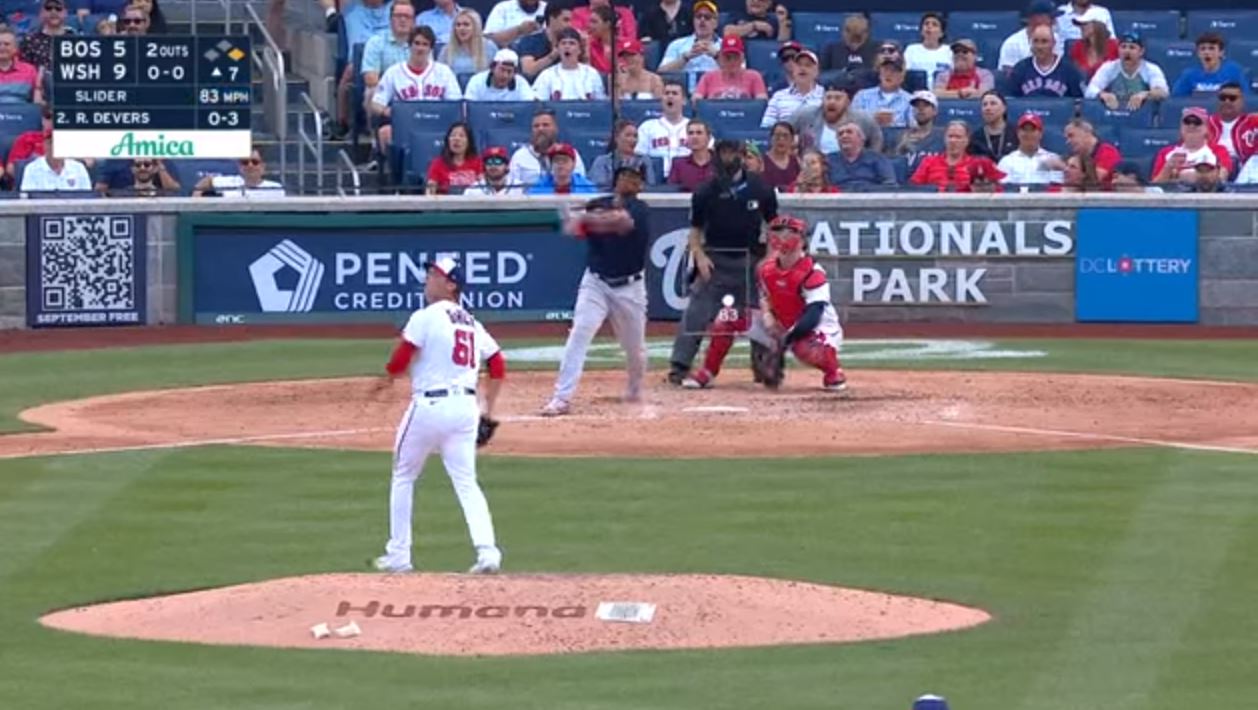 El increíble palo de Rafael Devers el palo mas largo de la historia