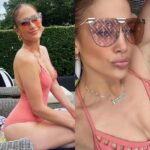 Jennifer Lopez luce traje de baño escotado mientras presume su famoso tr4sero