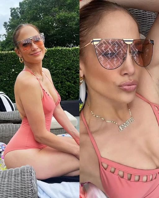 Jennifer Lopez luce traje de baño escotado mientras presume su famoso tr4sero