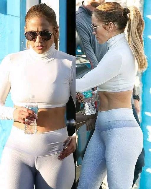 Jennifer Lopez llamó la atención cuando usó leggings MUY ajustados, revelando su estómago con la piel arrugada