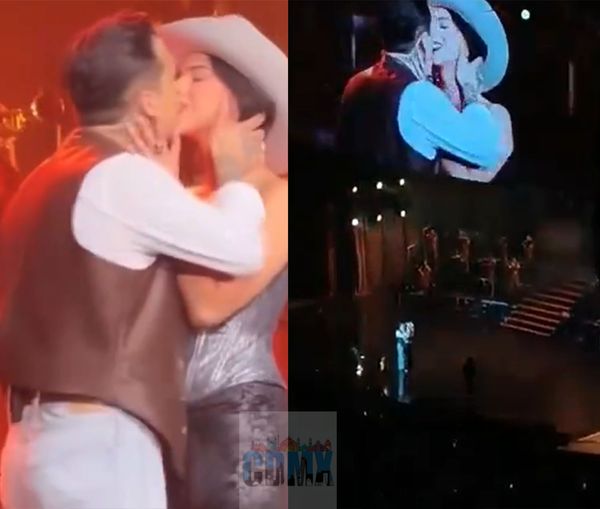 CHRISTIAN NODAL Y ÁNGELA AGUILAR CONSUMAN SU AMOR CON UN BESO EN PLENO CONCIERTO EN EL AUDITORIO NACIONAL | VIDEO