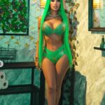 Yailin deslumbra a sus seguidores con un traje de baño verde