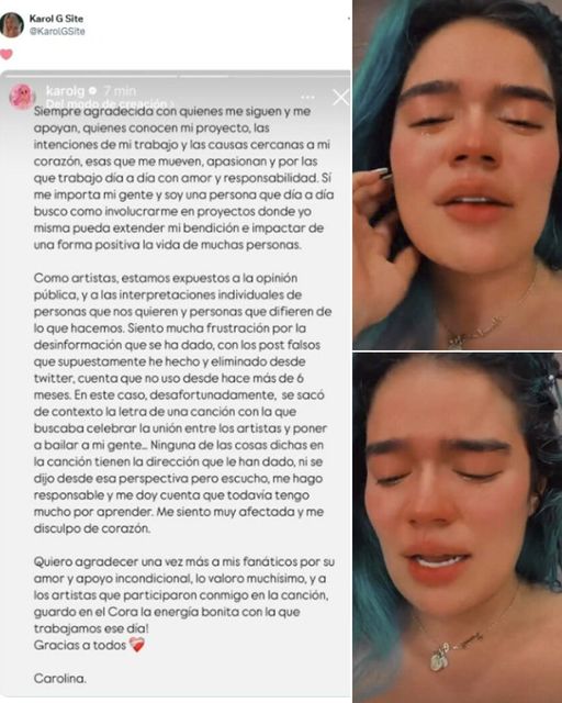 Karol G se disculpa tras la controversia por su canción “+57” y responde a las críticas