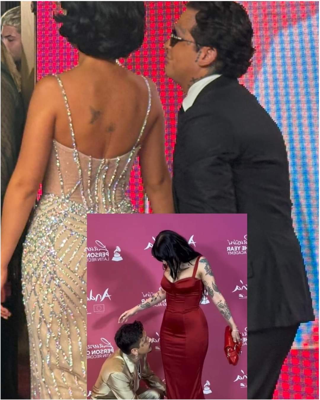 Descarado Nodal en los #Grammys2024, repite el mismo escenario con Ángela el cual hizo con Cazzu