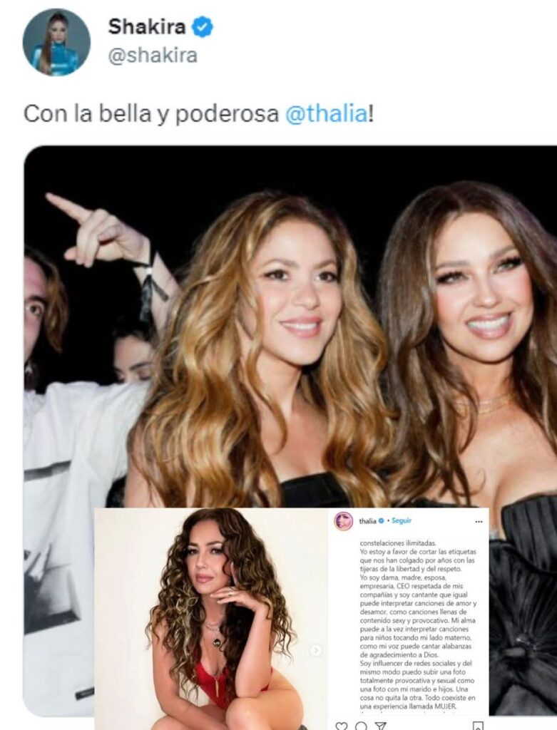 Thalía da la cara tras rumores de que se burló de Shakira y revela lo que se dijeron en privado